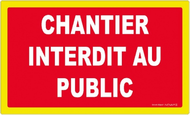 PANNEAU "CHANTIER INTERDIT AU PUBLIC" LETTRES BL. FOND ROUGE / LISERET FLUO, DIM.: 330 X 200 MM. Découvrez Quincaillerie Sénégalaise, votre boutique en ligne spécialisée dans le bâtiment, la plomberie, et l'équipement industriel. Profitez de notre expertise pour réussir vos projets. Nos produits sont conçus pour durer.
