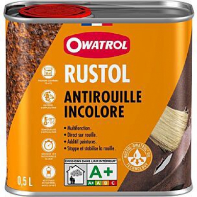 PEINTURE ANTIROUILLE RUSTOL - INCOLORE - 0,5 L. Quincaillerie Sénégalaise est l'adresse incontournable pour vos achats de quincaillerie et d'outillage au Sénégal. Nous servons aussi bien les particuliers que les professionnels. Découvrez nos offres exclusives en ligne.