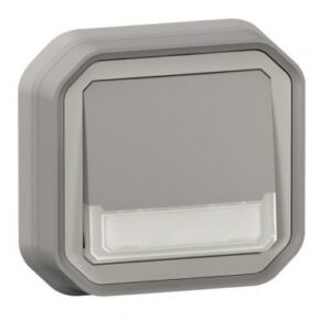 POUSSOIR NO-NF LUMINEUX PORTE-ÉTIQUETTE AVEC VOYANT ÉTANCHE PLEXO 10A IP55 IK08 LIVRÉ COMPLET FIXATION ENCASTRÉ - GRIS. Quincaillerie Sénégalaise est le leader de la vente en ligne d'équipements de bâtiment au Sénégal. Notre catalogue varié répond à vos besoins en plomberie et quincaillerie. Choisissez l'efficacité et la qualité.