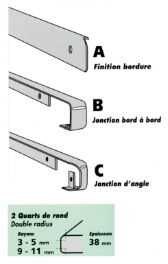 PROFIL A FINITION BORDURE QUART DE ROND DOUBLE RADIUS 3-5 MM ÉP. 38 MM FIN. ALU. Avec Quincaillerie Sénégalaise, obtenez les meilleurs produits pour vos besoins en plomberie, bâtiment, et industrie. Nos offres compétitives vous permettent de réussir vos projets facilement.