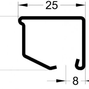 PROFILÉ ACIER GALVA PARCLOSE V55 725 DIM. 25X20X8 MM LG. 6 M. Chez Quincaillerie Sénégalaise, nous mettons à votre disposition un large choix de produits de quincaillerie et plomberie. Qualité et fiabilité sont notre promesse. Passez commande en ligne en toute simplicité.