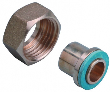 RACCORD 2 PIÈC. LAITON À SOUDER POUR TUBE CUIVRE 28 – ÉCROU 33X42 (CODE POUR 2 PIÈCES)
