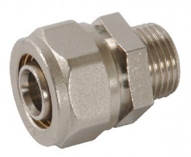 RACCORD À COMPRESSION FLUXO MÂLE NICKELÉ POUR CHAUFFAGE 16X1/2″