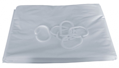 RIDEAU DE DOUCHE PVC UNI - FOURNI AVEC 7 ANNEAUX PLASTIQUE - H 180 CM - L 120 CM - BLANC. Quincaillerie Sénégalaise est la référence au Sénégal pour l'achat de fournitures industrielles et de bâtiment. Nous garantissons des produits durables et un service client exemplaire. Commandez dès maintenant en toute simplicité.