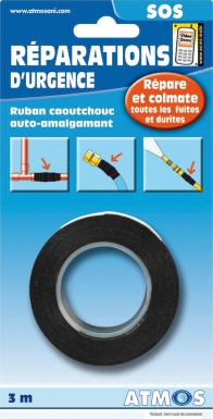 RUBAN ATMOS S.O.S - AUTO-AMALGAMANT POUR RÉPARATIONS D"URGENCE - LXL: 25 MM X 3 M. Quincaillerie Sénégalaise met à votre disposition une gamme complète de solutions pour vos besoins en bâtiment et plomberie. Qualité, fiabilité et rapidité sont nos maîtres mots. Faites vos achats en ligne en toute sérénité.