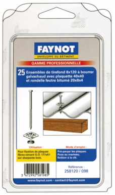 TIREFOND TC GALVA. AVEC PLAQUETTE GALVA PROFILÉE ET ROND. FEUTRE BITUMÉE COND. 25. Besoin de matériel de quincaillerie ou de plomberie ? Quincaillerie Sénégalaise propose des produits adaptés à vos projets de construction ou de rénovation. Bénéficiez de notre expérience et de nos prix compétitifs.